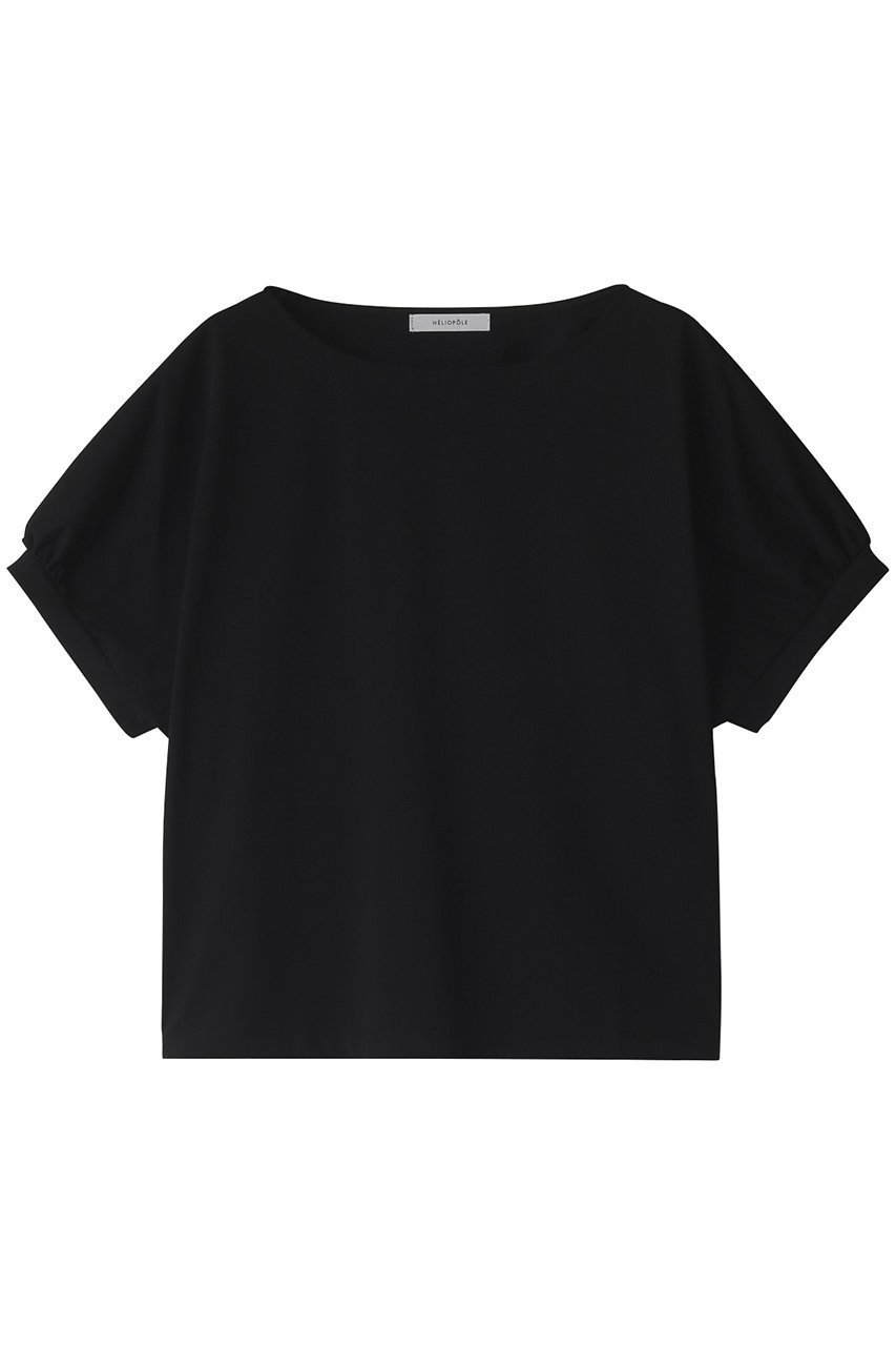 【エリオポール/heliopole】のハイゲージCO/Peドルマントップ インテリア・キッズ・メンズ・レディースファッション・服の通販 founy(ファニー) ファッション Fashion レディースファッション Fashion for Women トップス・カットソー Cut & Sew Tops シャツ・ブラウス・オフィスカジュアル Elegant Blouses & Button-Ups ロングTシャツ・Tシャツ Longline T-Shirts & Tees カットソー・ベーシックTシャツ Cut-and-Sewn Tops / Stretch Tees & Basics ギャザー Gathered, Ruffled ショート Short, Short Length シンプル Simple, Minimal スリーブ Sleeve, Long Sleeve / Short Sleeve トレンド Trend, Trending Now エレガント 上品 Elegant ブラック|ID: prp329100003316145 ipo3291000000032854914