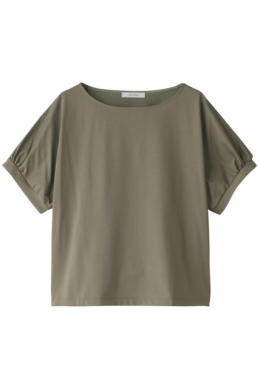 【エリオポール/heliopole】のハイゲージCO/Peドルマントップ インテリア・キッズ・メンズ・レディースファッション・服の通販 founy(ファニー) ファッション Fashion レディースファッション Fashion for Women トップス・カットソー Cut & Sew Tops シャツ・ブラウス・オフィスカジュアル Elegant Blouses & Button-Ups ロングTシャツ・Tシャツ Longline T-Shirts & Tees カットソー・ベーシックTシャツ Cut-and-Sewn Tops / Stretch Tees & Basics ギャザー Gathered, Ruffled ショート Short, Short Length シンプル Simple, Minimal スリーブ Sleeve, Long Sleeve / Short Sleeve トレンド Trend, Trending Now エレガント 上品 Elegant カーキ|ID: prp329100003316145 ipo3291000000032854918