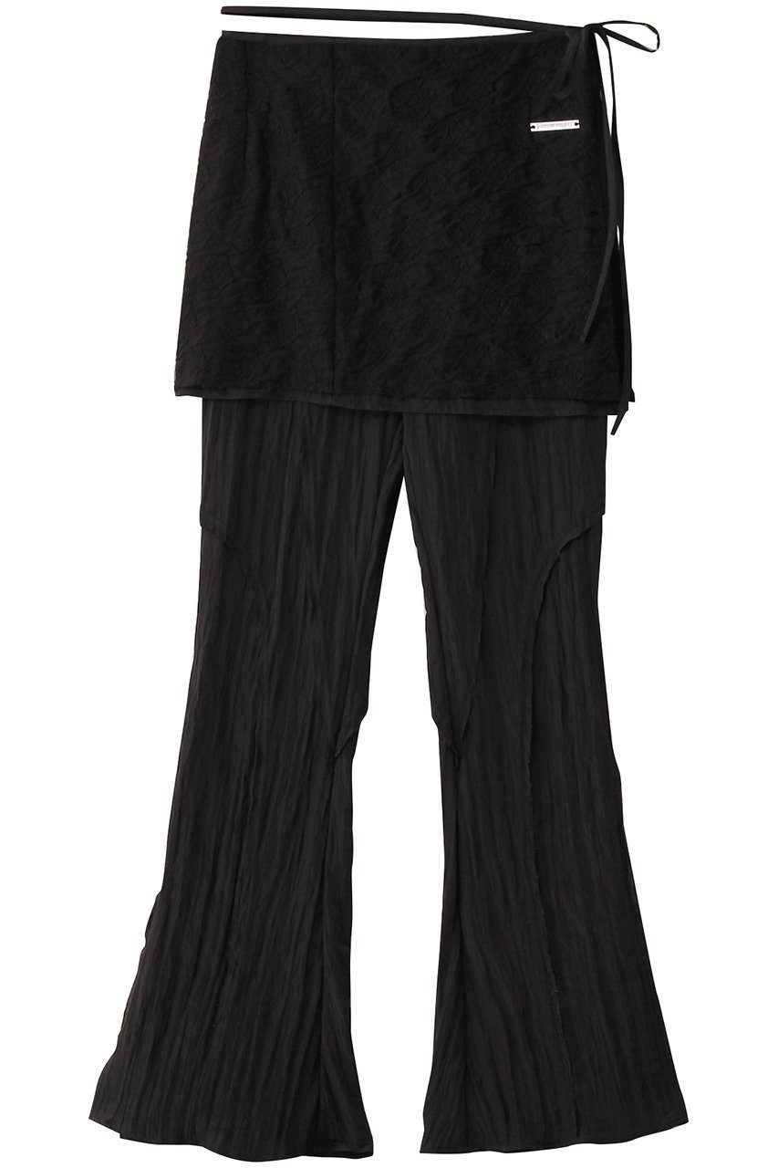 【プランク プロジェクト/PRANK PROJECT】のレイヤードパンツ / Layered Pants 人気、トレンドファッション・服の通販 founy(ファニー) 　ファッション　Fashion　レディースファッション　Fashion for Women　パンツ　Pants & Trousers　おすすめ　Recommended / Our Picks　カットオフ　Cut-Off Design　コンパクト　Compact, Small Size　ジャカード／ジャガード　Jacquard, Woven Pattern　ストレッチ　Stretch, Stretchy Fabric　スラックス　Slacks, Dress Pants　チュール　Tulip, Tulip Motif　デニム　Denim, Jeans Material　フレア　Flare, Flared　ラップ　Wrap, Wrap Design　ワッシャー　Washer, Crinkled Finish　切替　Switching, Contrast Panel　夏　Summer　 other-1|ID: prp329100003327236 ipo3291000000032934719