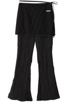 【プランク プロジェクト/PRANK PROJECT】のレイヤードパンツ / Layered Pants 人気、トレンドファッション・服の通販 founy(ファニー) ファッション Fashion レディースファッション Fashion for Women パンツ Pants & Trousers おすすめ Recommended / Our Picks カットオフ Cut-Off Design コンパクト Compact, Small Size ジャカード/ジャガード Jacquard, Woven Pattern ストレッチ Stretch, Stretchy Fabric スラックス Slacks, Dress Pants チュール Tulip, Tulip Motif デニム Denim, Jeans Material フレア Flare, Flared ラップ Wrap, Wrap Design ワッシャー Washer, Crinkled Finish 切替 Switching, Contrast Panel 夏 Summer thumbnail BLK(ブラック)|ID: prp329100003327236 ipo3291000000035055728