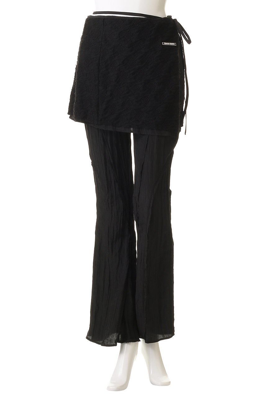 【プランク プロジェクト/PRANK PROJECT】のレイヤードパンツ / Layered Pants 人気、トレンドファッション・服の通販 founy(ファニー) ファッション Fashion レディースファッション Fashion for Women パンツ Pants & Trousers おすすめ Recommended / Our Picks カットオフ Cut-Off Design コンパクト Compact, Small Size ジャカード/ジャガード Jacquard, Woven Pattern ストレッチ Stretch, Stretchy Fabric スラックス Slacks, Dress Pants チュール Tulip, Tulip Motif デニム Denim, Jeans Material フレア Flare, Flared ラップ Wrap, Wrap Design ワッシャー Washer, Crinkled Finish 切替 Switching, Contrast Panel 夏 Summer other-2|ID: prp329100003327236 ipo3291000000035055730