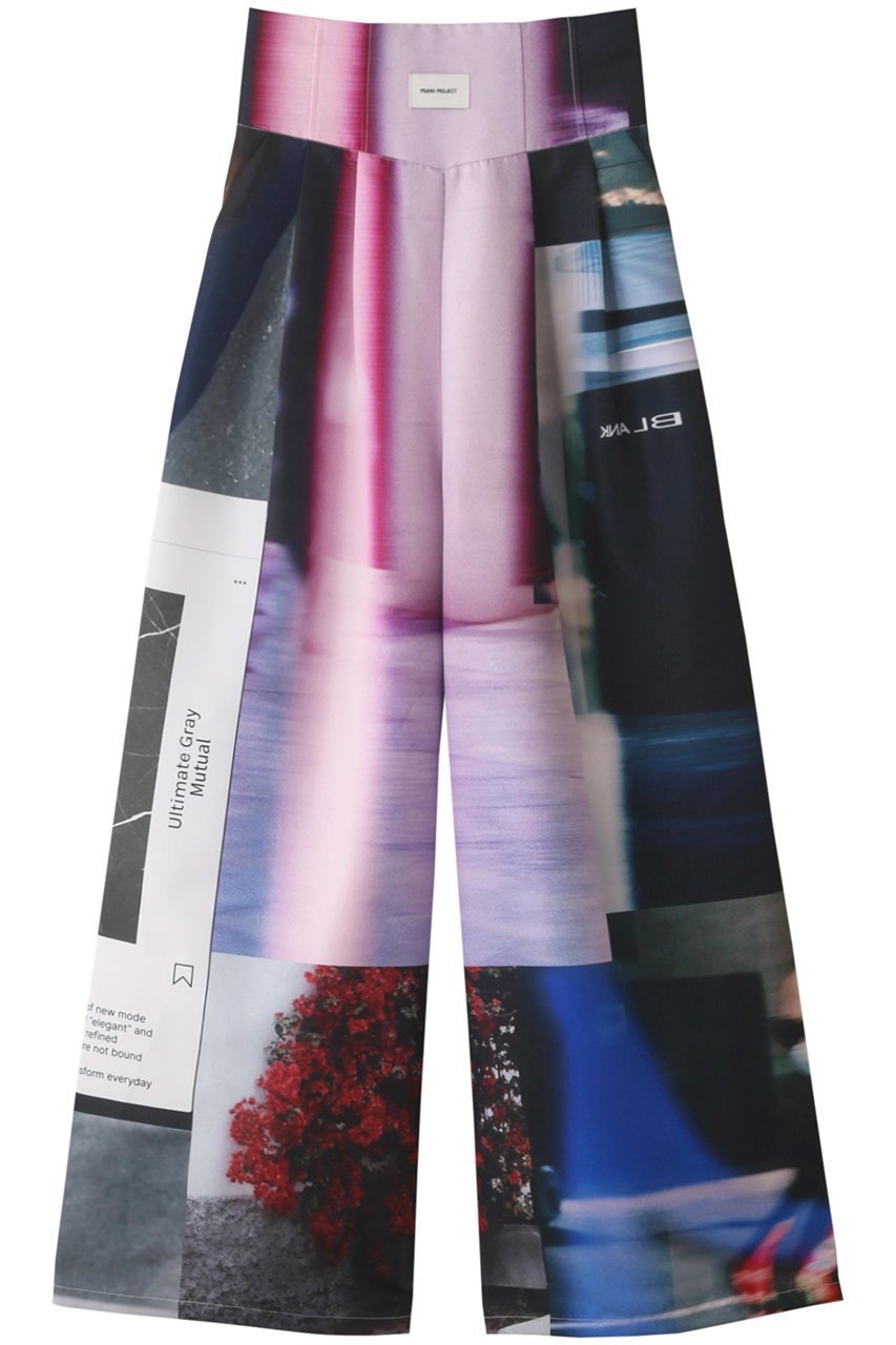 【プランク プロジェクト/PRANK PROJECT】のコラージュフォトハイウエストワイドパンツ インテリア・キッズ・メンズ・レディースファッション・服の通販 founy(ファニー) 　ファッション　Fashion　レディースファッション　Fashion for Women　パンツ　Pants & Trousers　シャーリング　Shirring, Ruched　フレア　Flare, Flared　MLT1(マルチカラー)|ID: prp329100003335781 ipo3291000000032830527