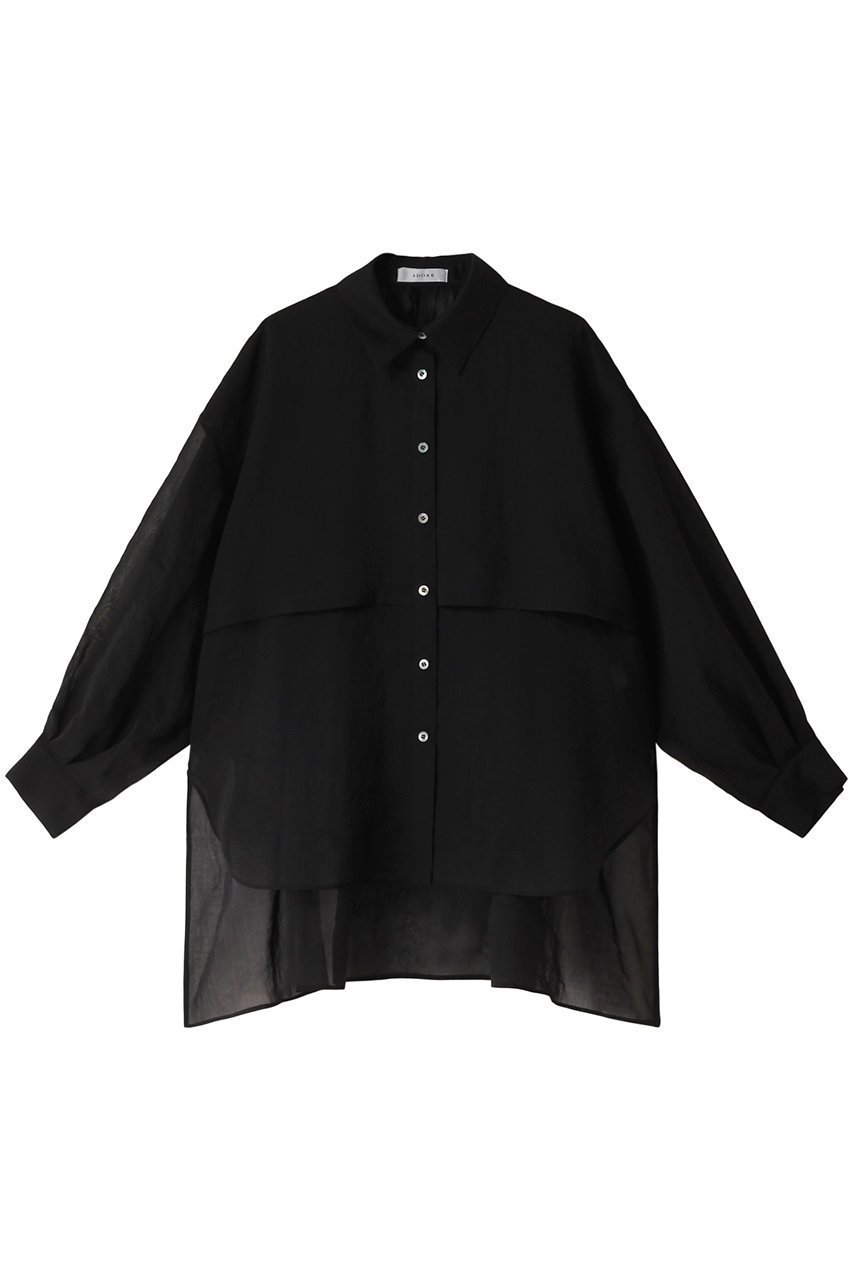 【アドーア/ADORE】のソフトオーガンジーブラウス インテリア・キッズ・メンズ・レディースファッション・服の通販 founy(ファニー) 　ファッション　Fashion　レディースファッション　Fashion for Women　トップス・カットソー　Cut & Sew Tops　シャツ・ブラウス・オフィスカジュアル　Elegant Blouses & Button-Ups　ギャザー　Gathered, Ruffled　スリーブ　Sleeve, Long Sleeve / Short Sleeve　セットアップ　Set-Up, Coordinated Outfit　フロント　Front, Front Design　ロング　Long, Long-Length　ブラック|ID: prp329100003335811 ipo3291000000032913635