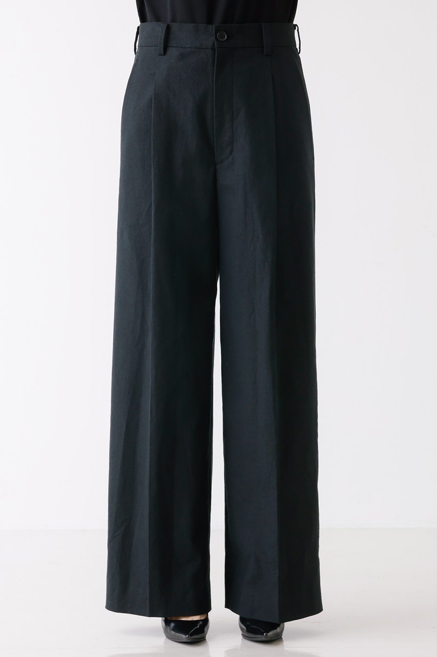 【デザイン ワークス/DESIGN WORKS】のリネンワイドパンツ インテリア・キッズ・メンズ・レディースファッション・服の通販 founy(ファニー) ファッション Fashion レディースファッション Fashion for Women パンツ Pants & Trousers リネン Linen, Linen Fabric ブラック|ID: prp329100003341213 ipo3291000000035550602