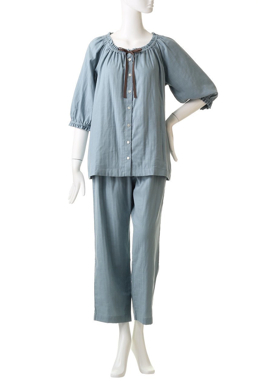 【イクコ/IKUKO】のオーガニックダブルガーゼ前開きパジャマ 人気、トレンドファッション・服の通販 founy(ファニー) 　ファッション　Fashion　レディースファッション　WOMEN　ギャザー　Gather　ダブル　Double　パジャマ　Pajamas　フェミニン　Feminine　リボン　Ribbon　リラックス　Relax　other-2|ID: prp329100003345321 ipo3291000000031407674