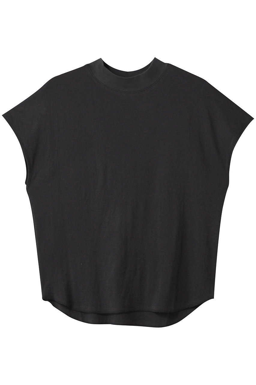 【スリー ドッツ/three dots】のダブルガーゼ モックネックTシャツ インテリア・キッズ・メンズ・レディースファッション・服の通販 founy(ファニー) 　ファッション　Fashion　レディースファッション　Fashion for Women　トップス・カットソー　Cut & Sew Tops　シャツ・ブラウス・オフィスカジュアル　Elegant Blouses & Button-Ups　ロングTシャツ・Tシャツ　Longline T-Shirts & Tees　カットソー・ベーシックTシャツ　Cut-and-Sewn Tops / Stretch Tees & Basics　ショート　Short, Short Length　シンプル　Simple, Minimal　スリーブ　Sleeve, Long Sleeve / Short Sleeve　ダブル　Double, Double-Breasted　モックネック　Mock Neck, Short Turtleneck　ソフトブラック|ID: prp329100003345341 ipo3291000000035809946