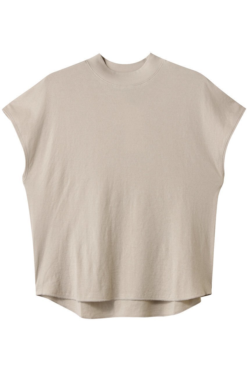 【スリー ドッツ/three dots】のダブルガーゼ モックネックTシャツ インテリア・キッズ・メンズ・レディースファッション・服の通販 founy(ファニー) 　ファッション　Fashion　レディースファッション　Fashion for Women　トップス・カットソー　Cut & Sew Tops　シャツ・ブラウス・オフィスカジュアル　Elegant Blouses & Button-Ups　ロングTシャツ・Tシャツ　Longline T-Shirts & Tees　カットソー・ベーシックTシャツ　Cut-and-Sewn Tops / Stretch Tees & Basics　ショート　Short, Short Length　シンプル　Simple, Minimal　スリーブ　Sleeve, Long Sleeve / Short Sleeve　ダブル　Double, Double-Breasted　モックネック　Mock Neck, Short Turtleneck　ベージュ|ID: prp329100003345341 ipo3291000000036662057