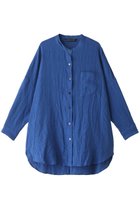 【ミズイロ インド/mizuiro ind】のlinen stand collar wide shirt シャツ ブルー|ID:prp329100003345376