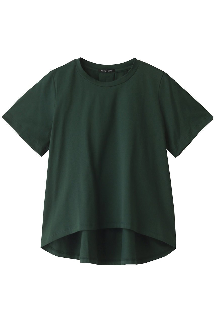 【ミズイロ インド/mizuiro ind】のcrew neck flared T Tシャツ インテリア・キッズ・メンズ・レディースファッション・服の通販 founy(ファニー) 　ファッション　Fashion　レディースファッション　WOMEN　トップス・カットソー　Tops/Tshirt　シャツ/ブラウス　Shirts/Blouses　ロング / Tシャツ　T-Shirts　カットソー　Cut and Sewn　おすすめ　Recommend　ショート　Short　スリーブ　Sleeve　ボックス　Box　人気　Popularity　グリーン|ID: prp329100003345378 ipo3291000000026715239