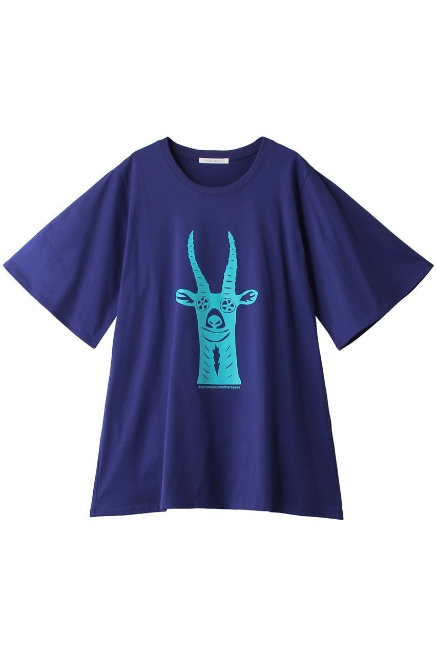 【プレインピープル/PLAIN PEOPLE】のガゼルTシャツ インテリア・キッズ・メンズ・レディースファッション・服の通販 founy(ファニー) 　ファッション　Fashion　レディースファッション　Fashion for Women　トップス・カットソー　Cut & Sew Tops　シャツ・ブラウス・オフィスカジュアル　Elegant Blouses & Button-Ups　ロングTシャツ・Tシャツ　Longline T-Shirts & Tees　カットソー・ベーシックTシャツ　Cut-and-Sewn Tops / Stretch Tees & Basics　オレンジ　Orange　ショート　Short, Short Length　スリーブ　Sleeve, Long Sleeve / Short Sleeve　チュニック　Tunic, Long Top　フレア　Flare, Flared　プリント　Print, Printed Pattern　ブルー|ID: prp329100003345393 ipo3291000000032812012