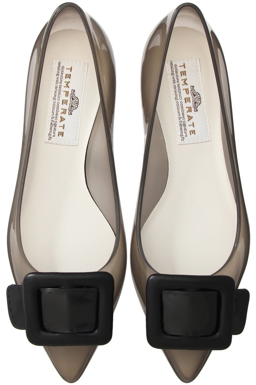 【テンパレイト/TEMPERATE】のNINA バックルベルト ポインテッドパンプス(レイン対応) インテリア・キッズ・メンズ・レディースファッション・服の通販 founy(ファニー) 　ファッション　Fashion　レディースファッション　Fashion for Women　バッグ　Bags　ベルト&ウエストマーク　Belts & Waist Accessories　インソール　Shoe Insole　クッション　Cushion, Throw Pillow　シューズ　Shoes, Footwear　ポインテッド　Pointed Toe, Sharp Toe　ラバー　Rubber, Rubber Sole　レイン　Rain, Rainproof　CLEAR BLACK|ID: prp329100003345410 ipo3291000000034953528