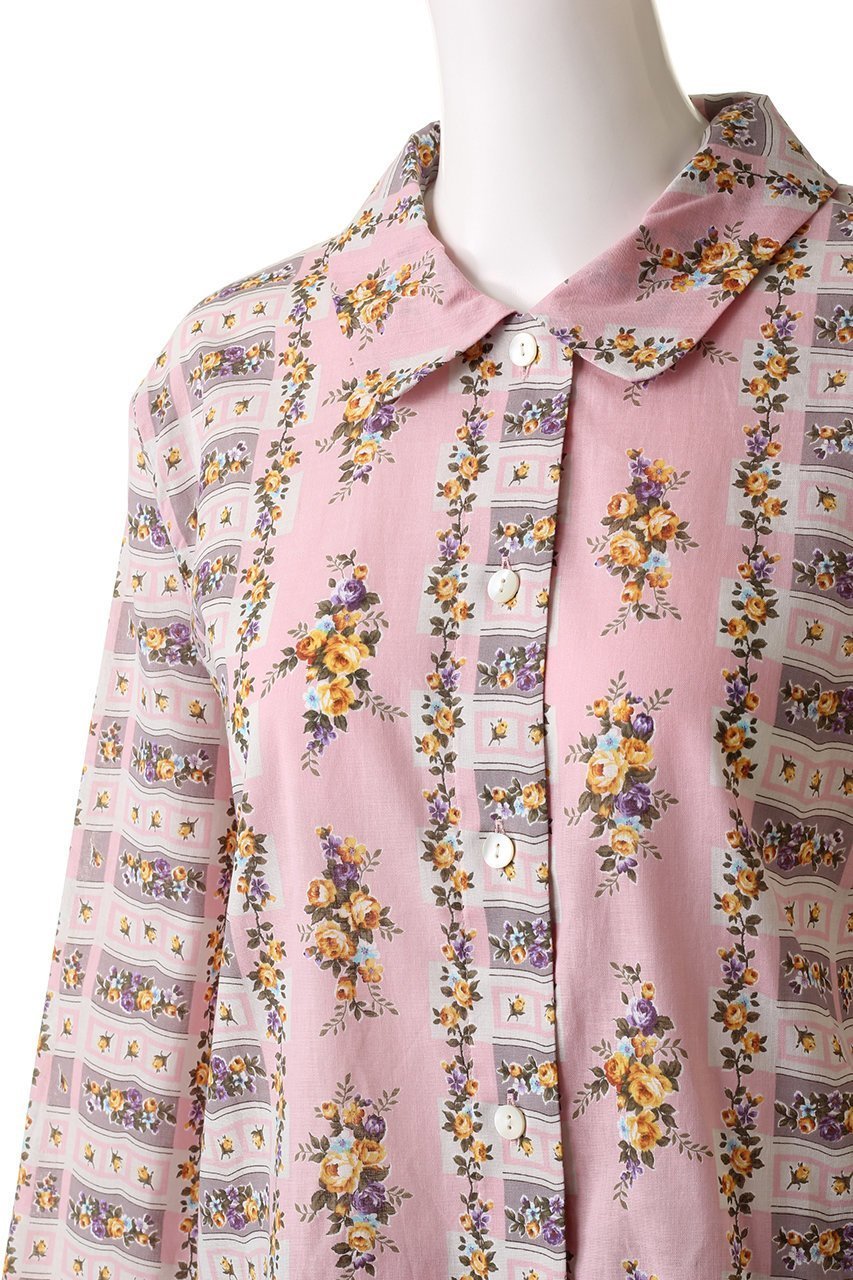 【イクコ/IKUKO】のシングルガーゼ花柄プリント襟付きパジャマ 人気、トレンドファッション・服の通販 founy(ファニー) 　ファッション　Fashion　レディースファッション　WOMEN　パジャマ　Pajamas　フェミニン　Feminine　プリント　Print　リラックス　Relax　other-5|ID: prp329100003347176 ipo3291000000031407588