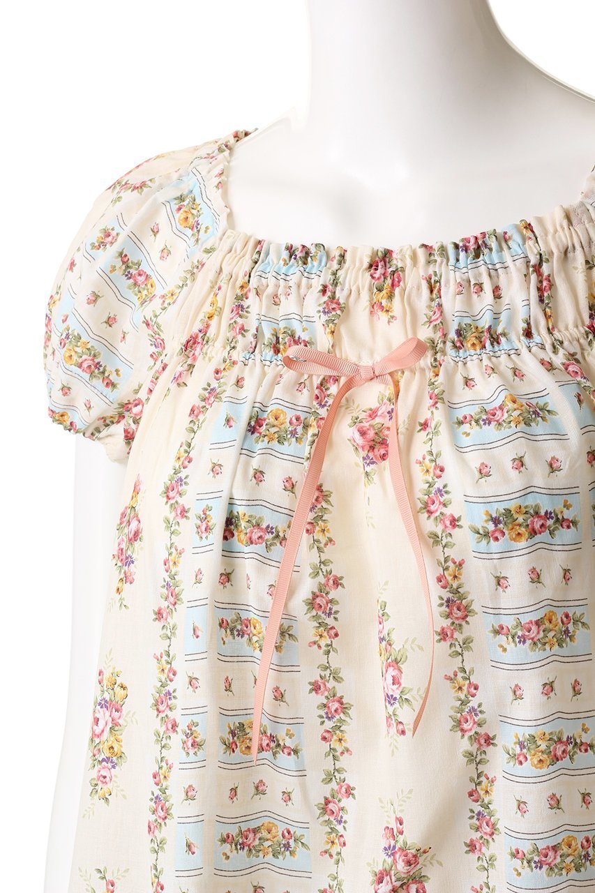 【イクコ/IKUKO】のシングルガーゼ花柄プリントパフスリーブパジャマ 人気、トレンドファッション・服の通販 founy(ファニー) 　ファッション　Fashion　レディースファッション　WOMEN　スリーブ　Sleeve　パジャマ　Pajamas　フェミニン　Feminine　プリント　Print　リボン　Ribbon　other-5|ID: prp329100003347177 ipo3291000000031407598