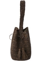 【プリスティン/PRISTINE】のラフィア巾着ミニバッグ ブラウン|ID: prp329100003347210 ipo3291000000035106341