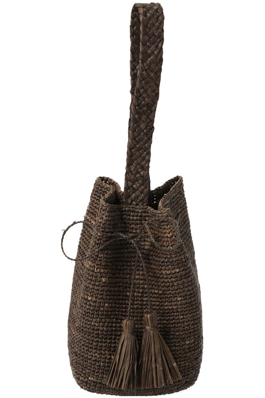 【プリスティン/PRISTINE】のラフィア巾着ミニバッグ インテリア・キッズ・メンズ・レディースファッション・服の通販 founy(ファニー) 　ファッション　Fashion　レディースファッション　Fashion for Women　バッグ　Bags　ラフィア　Raffia, Natural Straw　夏　Summer　巾着　Drawstring Bag, Kinchaku　春　Spring　S/S・春夏　SS, Spring/Summer, Warm Season　ブラウン|ID: prp329100003347210 ipo3291000000035692457