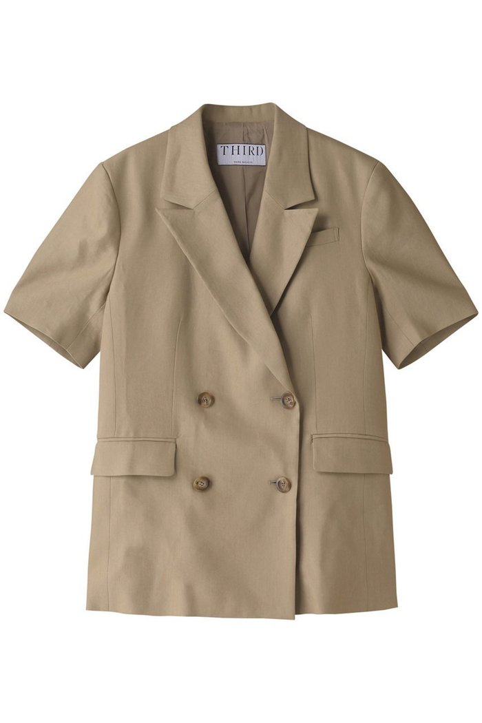 【サードマガジン/THIRD MAGAZINE】のリネン混ショートスリーブジャケット インテリア・キッズ・メンズ・レディースファッション・服の通販 founy(ファニー) https://founy.com/ ファッション Fashion レディースファッション Fashion for Women アウター Coat / Outerwear Collection レディースジャケット・軽アウター Jackets シンプル Simple, Minimal ジャケット Jacket, Outerwear スリーブ Sleeve, Long Sleeve / Short Sleeve ダブル Double, Double-Breasted ハーフ Half, Half-Length リネン Linen, Linen Fabric 半袖 Short Sleeve, Half Sleeve 夏 Summer 春 Spring S/S・春夏 SS, Spring/Summer, Warm Season |ID: prp329100003354378 ipo3291000000035655308