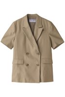 【サードマガジン/THIRD MAGAZINE】のリネン混ショートスリーブジャケット 人気、トレンドファッション・服の通販 founy(ファニー) ファッション Fashion レディースファッション Fashion for Women アウター Coat / Outerwear Collection レディースジャケット・軽アウター Jackets シンプル Simple, Minimal ジャケット Jacket, Outerwear スリーブ Sleeve, Long Sleeve / Short Sleeve ダブル Double, Double-Breasted ハーフ Half, Half-Length リネン Linen, Linen Fabric 半袖 Short Sleeve, Half Sleeve 夏 Summer 春 Spring S/S・春夏 SS, Spring/Summer, Warm Season |ID:prp329100003354378