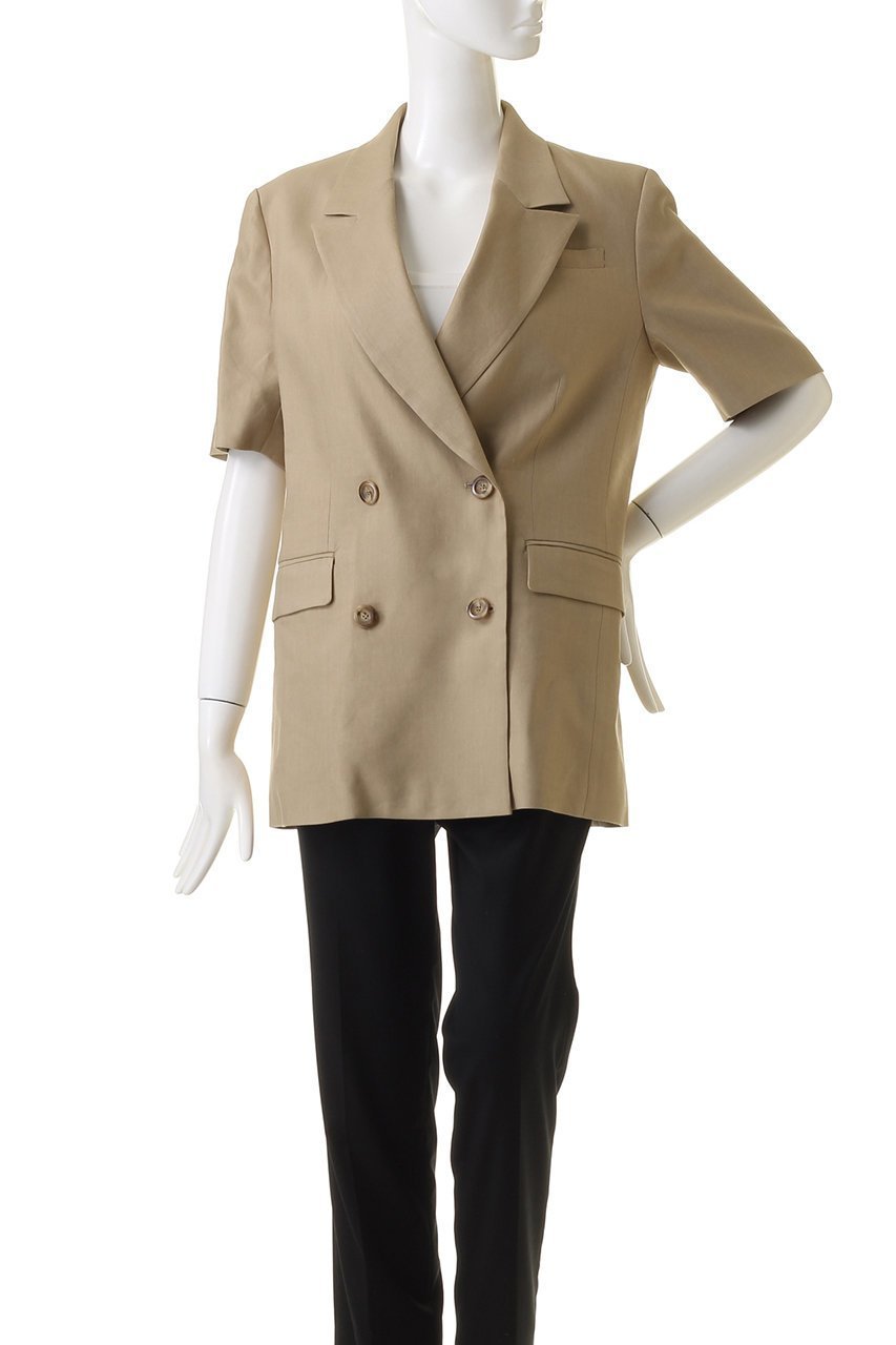 【サードマガジン/THIRD MAGAZINE】のリネン混ショートスリーブジャケット 人気、トレンドファッション・服の通販 founy(ファニー) 　ファッション　Fashion　レディースファッション　Fashion for Women　アウター　Coat / Outerwear Collection　レディースジャケット・軽アウター　Jackets　シンプル　Simple, Minimal　ジャケット　Jacket, Outerwear　スリーブ　Sleeve, Long Sleeve / Short Sleeve　ダブル　Double, Double-Breasted　ハーフ　Half, Half-Length　リネン　Linen, Linen Fabric　半袖　Short Sleeve, Half Sleeve　夏　Summer　春　Spring　S/S・春夏　SS, Spring/Summer, Warm Season　other-2|ID: prp329100003354378 ipo3291000000035655312