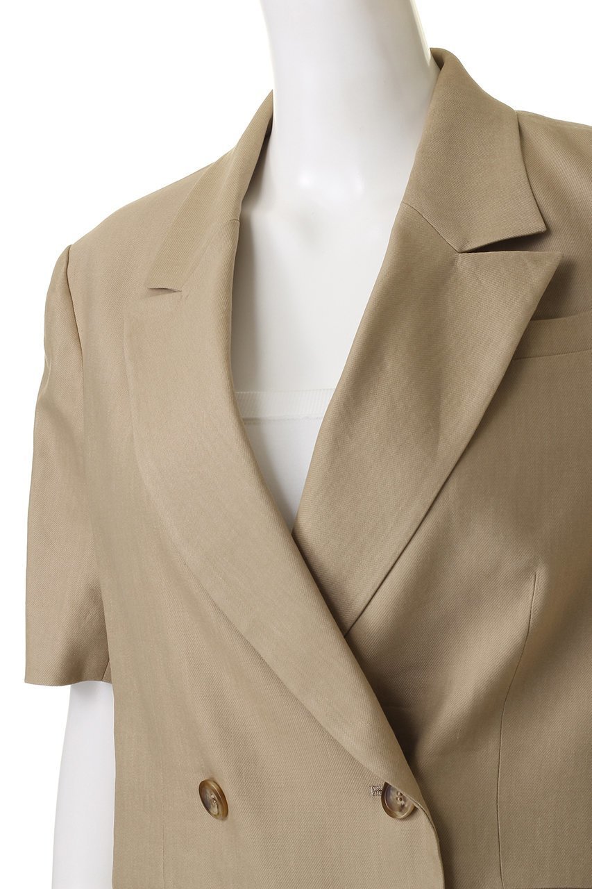 【サードマガジン/THIRD MAGAZINE】のリネン混ショートスリーブジャケット 人気、トレンドファッション・服の通販 founy(ファニー) 　ファッション　Fashion　レディースファッション　Fashion for Women　アウター　Coat / Outerwear Collection　レディースジャケット・軽アウター　Jackets　シンプル　Simple, Minimal　ジャケット　Jacket, Outerwear　スリーブ　Sleeve, Long Sleeve / Short Sleeve　ダブル　Double, Double-Breasted　ハーフ　Half, Half-Length　リネン　Linen, Linen Fabric　半袖　Short Sleeve, Half Sleeve　夏　Summer　春　Spring　S/S・春夏　SS, Spring/Summer, Warm Season　other-5|ID: prp329100003354378 ipo3291000000035655315