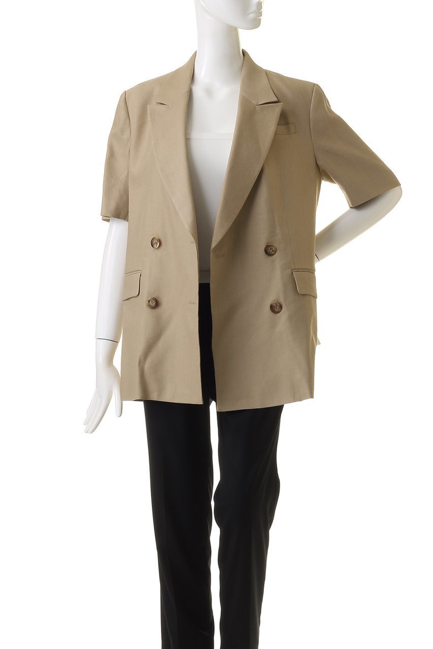 【サードマガジン/THIRD MAGAZINE】のリネン混ショートスリーブジャケット 人気、トレンドファッション・服の通販 founy(ファニー) 　ファッション　Fashion　レディースファッション　Fashion for Women　アウター　Coat / Outerwear Collection　レディースジャケット・軽アウター　Jackets　シンプル　Simple, Minimal　ジャケット　Jacket, Outerwear　スリーブ　Sleeve, Long Sleeve / Short Sleeve　ダブル　Double, Double-Breasted　ハーフ　Half, Half-Length　リネン　Linen, Linen Fabric　半袖　Short Sleeve, Half Sleeve　夏　Summer　春　Spring　S/S・春夏　SS, Spring/Summer, Warm Season　other-7|ID: prp329100003354378 ipo3291000000035655319