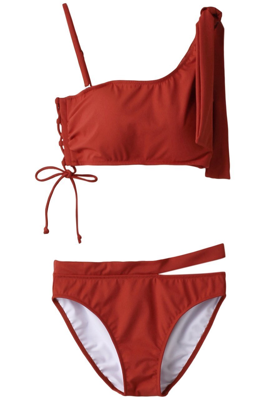 【レイール/Reir】の【San-ai Resort】Eco RibワンショルダーWアップ インテリア・キッズ・メンズ・レディースファッション・服の通販 founy(ファニー) 　ファッション　Fashion　レディースファッション　Fashion for Women　水着　Swimwear　レディース水着・ビーチウェア　Swimwear & Beachwear　アンダー　Underwear Essentials　ショルダー　Shoulder, Shoulder Strap　ショーツ　Shorts, Short Pants　スポーツ　Sports, Activewear　トレンド　Trend, Trending Now　ビーチ　Beach, Seaside　リボン　Ribbon, Bow　ワイヤー　Wire, Wired Bra　水着　Swimsuit, Swimwear　オレンジ|ID: prp329100003361745 ipo3291000000035445939