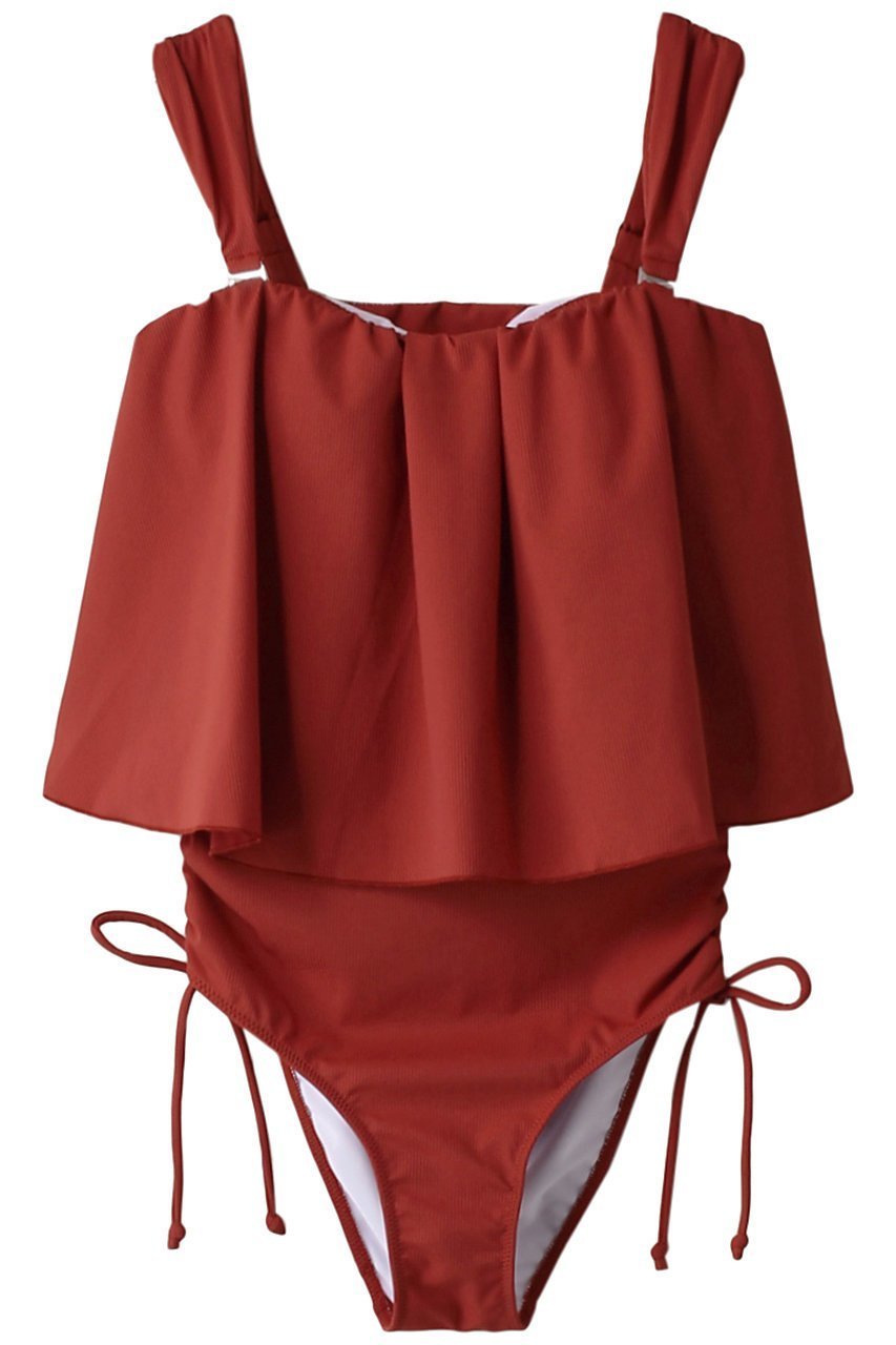 【レイール/Reir】の【San-ai Resort】Eco Ribワンピ見えビキニ インテリア・キッズ・メンズ・レディースファッション・服の通販 founy(ファニー) ファッション Fashion レディースファッション Fashion for Women 水着 Swimwear レディース水着・ビーチウェア Swimwear & Beachwear ギャザー Gathered, Ruffled ストレッチ Stretch, Stretchy Fabric スポーツ Sports, Activewear セパレート Separate, Two-Piece ビキニ Bikini, Two-Piece Swimsuit フレア Flare, Flared ラップ Wrap, Wrap Design リラックス Relax, Relaxed Fit ワイヤー Wire, Wired Bra 水着 Swimsuit, Swimwear オレンジ|ID: prp329100003361751 ipo3291000000035757933