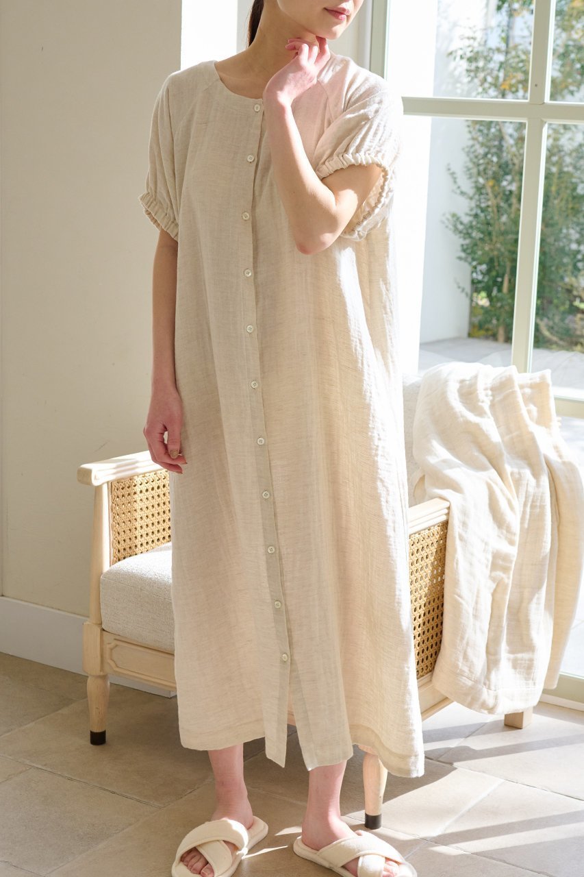 【プリスティン/PRISTINE】のCLパフスリーブOP 人気、トレンドファッション・服の通販 founy(ファニー) 　ファッション　Fashion　レディースファッション　Fashion for Women　ワンピース　Dresses　チュニック　Tunic Tops & Dresses　お家時間・ステイホーム　Stay Home / At Home　スリーブ　Sleeve, Long Sleeve / Short Sleeve　ダブル　Double, Double-Breasted　チュニック　Tunic, Long Top　リネン　Linen, Linen Fabric　ロング　Long, Long-Length　夏　Summer　春　Spring　S/S・春夏　SS, Spring/Summer, Warm Season　other-6|ID: prp329100003361763 ipo3291000000032902083