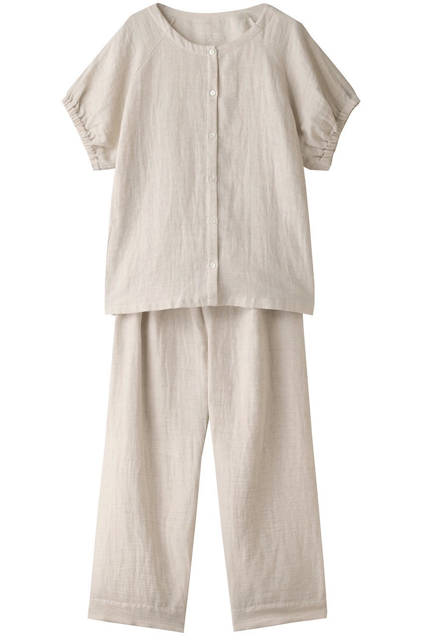 【プリスティン/PRISTINE】のCLパフスリーブPJ インテリア・キッズ・メンズ・レディースファッション・服の通販 founy(ファニー) 　ファッション　Fashion　レディースファッション　Fashion for Women　スリーブ　Sleeve, Long Sleeve / Short Sleeve　ダブル　Double, Double-Breasted　パジャマ　Pajamas, Sleepwear　リネン　Linen, Linen Fabric　夏　Summer　春　Spring　S/S・春夏　SS, Spring/Summer, Warm Season　グレー|ID: prp329100003361764 ipo3291000000032831876