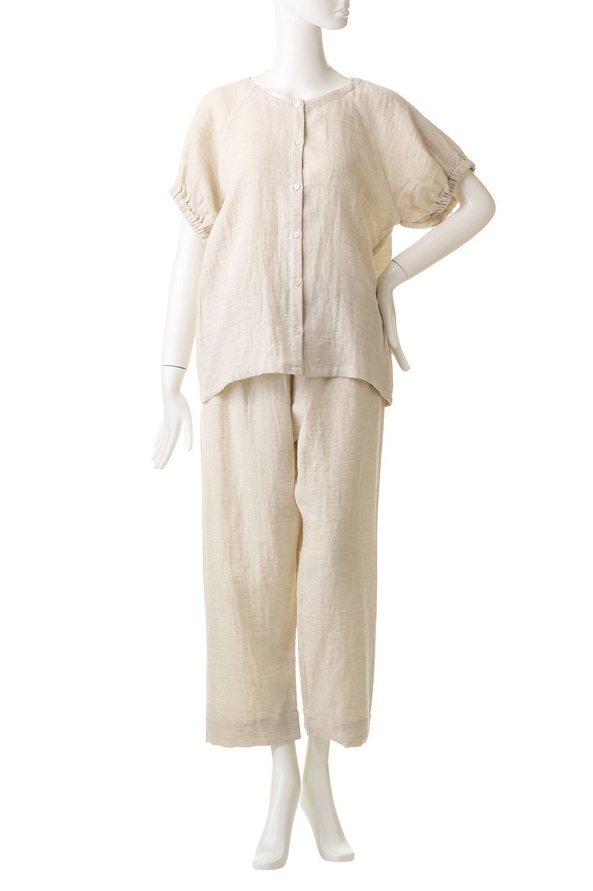 【プリスティン/PRISTINE】のCLパフスリーブPJ 人気、トレンドファッション・服の通販 founy(ファニー) 　ファッション　Fashion　レディースファッション　Fashion for Women　スリーブ　Sleeve, Long Sleeve / Short Sleeve　ダブル　Double, Double-Breasted　パジャマ　Pajamas, Sleepwear　リネン　Linen, Linen Fabric　夏　Summer　春　Spring　S/S・春夏　SS, Spring/Summer, Warm Season　other-2|ID: prp329100003361764 ipo3291000000032831877