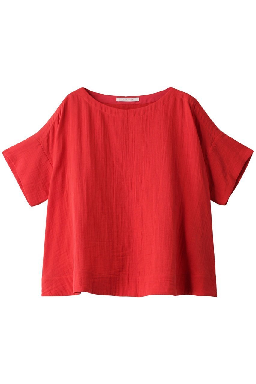 【プレインピープル/PLAIN PEOPLE】のダブルガーゼ半袖ブラウス インテリア・キッズ・メンズ・レディースファッション・服の通販 founy(ファニー) 　ファッション　Fashion　レディースファッション　WOMEN　トップス・カットソー　Tops/Tshirt　シャツ/ブラウス　Shirts/Blouses　インド　India　ショート　Short　スリーブ　Sleeve　ダブル　Double　ワッシャー　Washer　半袖　Short Sleeve　夏　Summer　レッド|ID: prp329100003379794 ipo3291000000030864647