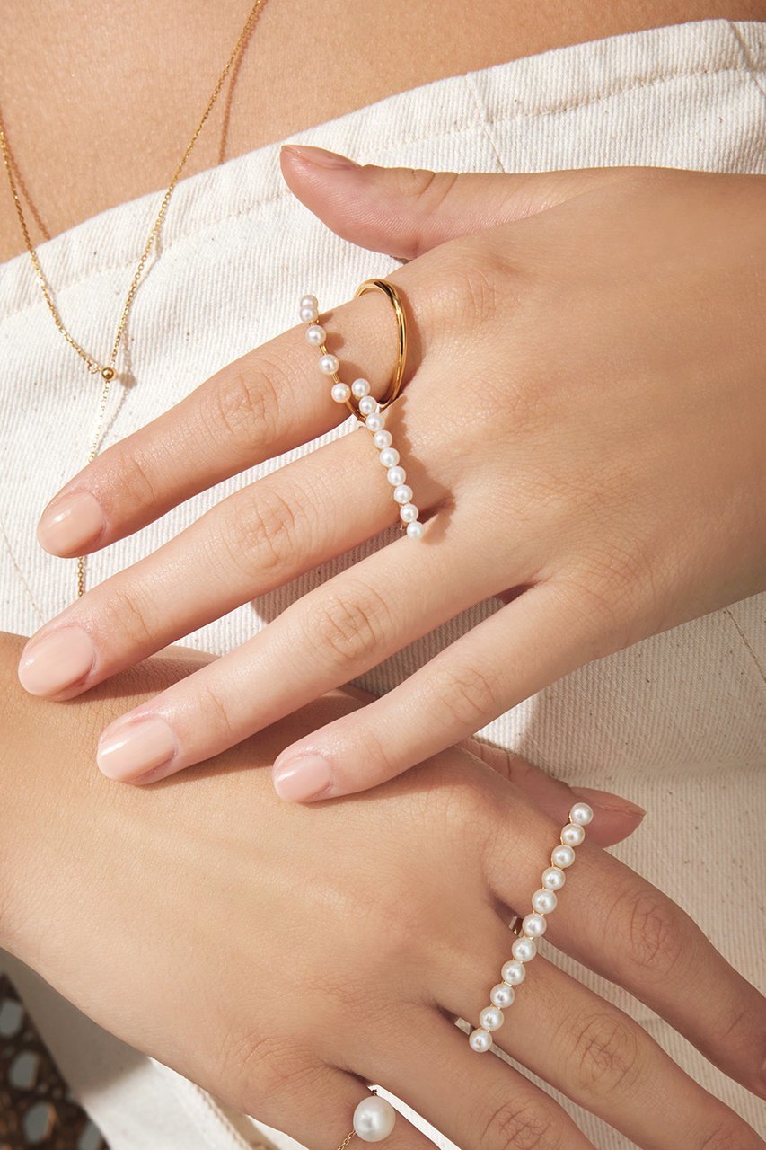 【プラス ヴァンドーム/Plus Vendome】のPEARL BARリング 人気、トレンドファッション・服の通販 founy(ファニー) 　ファッション　Fashion　レディースファッション　Fashion for Women　イエロー　Yellow　コーティング　Coating, Coated Finish　パール　Pearl, Pearl Accent　再入荷　Restock / Back in Stock　other-2|ID: prp329100003392216 ipo3291000000035347653