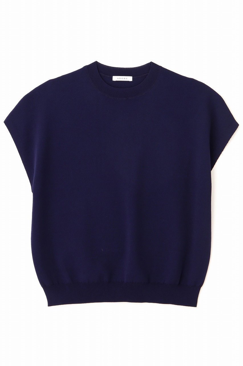 【アドーア/ADORE】のドライタッチアセテートニット インテリア・キッズ・メンズ・レディースファッション・服の通販 founy(ファニー) 　ファッション　Fashion　レディースファッション　Fashion for Women　トップス・カットソー　Cut & Sew Tops　ニット　Knit Tops & Sweaters　カジュアルプルオーバー・ニットトップス　Pullovers & Knit Tops / Casual Pullovers　2025年　2025　2025春夏・S/S　Spring/Summer 2025 SS25　シンプル　Simple, Minimal　スリーブ　Sleeve, Long Sleeve / Short Sleeve　フォルム　Silhouette, Form　ボトム　Bottoms, Lower Wear　夏　Summer　春　Spring　S/S・春夏　SS, Spring/Summer, Warm Season　ネイビー|ID: prp329100003393136 ipo3291000000035700993