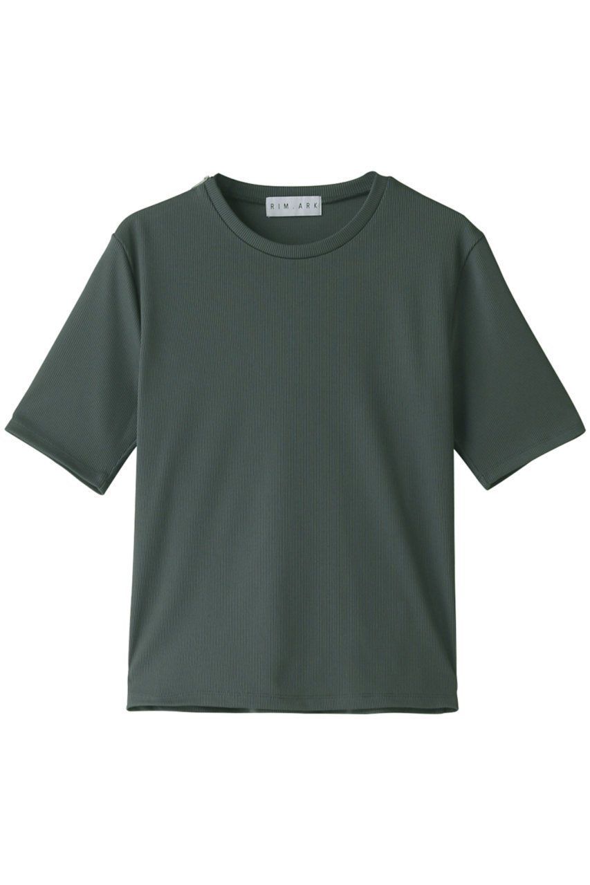 【リムアーク/RIM.ARK】のHalf design zip tops/トップス インテリア・キッズ・メンズ・レディースファッション・服の通販 founy(ファニー) ファッション Fashion レディースファッション Fashion for Women トップス・カットソー Cut & Sew Tops シャツ・ブラウス・オフィスカジュアル Elegant Blouses & Button-Ups ロングTシャツ・Tシャツ Longline T-Shirts & Tees カットソー・ベーシックTシャツ Cut-and-Sewn Tops / Stretch Tees & Basics なめらか Smooth, Silky Texture コンパクト Compact, Small Size ショート Short, Short Length スリーブ Sleeve, Long Sleeve / Short Sleeve ベーシック Basic, Essential メタル Metal, Metal Parts エレガント 上品 Elegant ダークブルー|ID: prp329100003399507 ipo3291000000032890424