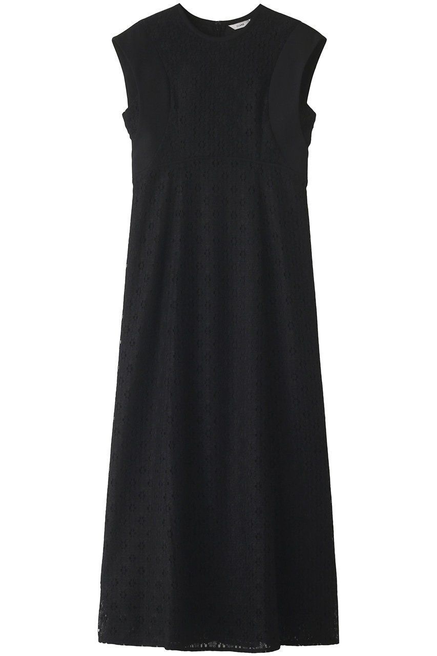 【クラネ/CLANE】のVINTAGE LACE CURVE ONE PIECE ワンピース インテリア・キッズ・メンズ・レディースファッション・服の通販 founy(ファニー) 　ファッション　Fashion　レディースファッション　Fashion for Women　ワンピース　Dresses　チュニック　Tunic Tops & Dresses　チュニック　Tunic, Long Top　レース　Lace, Lace Fabric　ロング　Long, Long-Length　ブラック|ID: prp329100003417082 ipo3291000000032902396