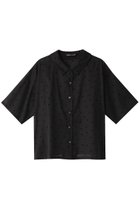 【ミズイロ インド/mizuiro ind】のflocky dots print half slv shirt シャツ black|ID: prp329100003418618 ipo3291000000026949959