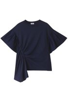 【レキサミ/REKISAMI】のキャザースリーブアシンメトリーTシャツ ネイビー|ID:prp329100003419404