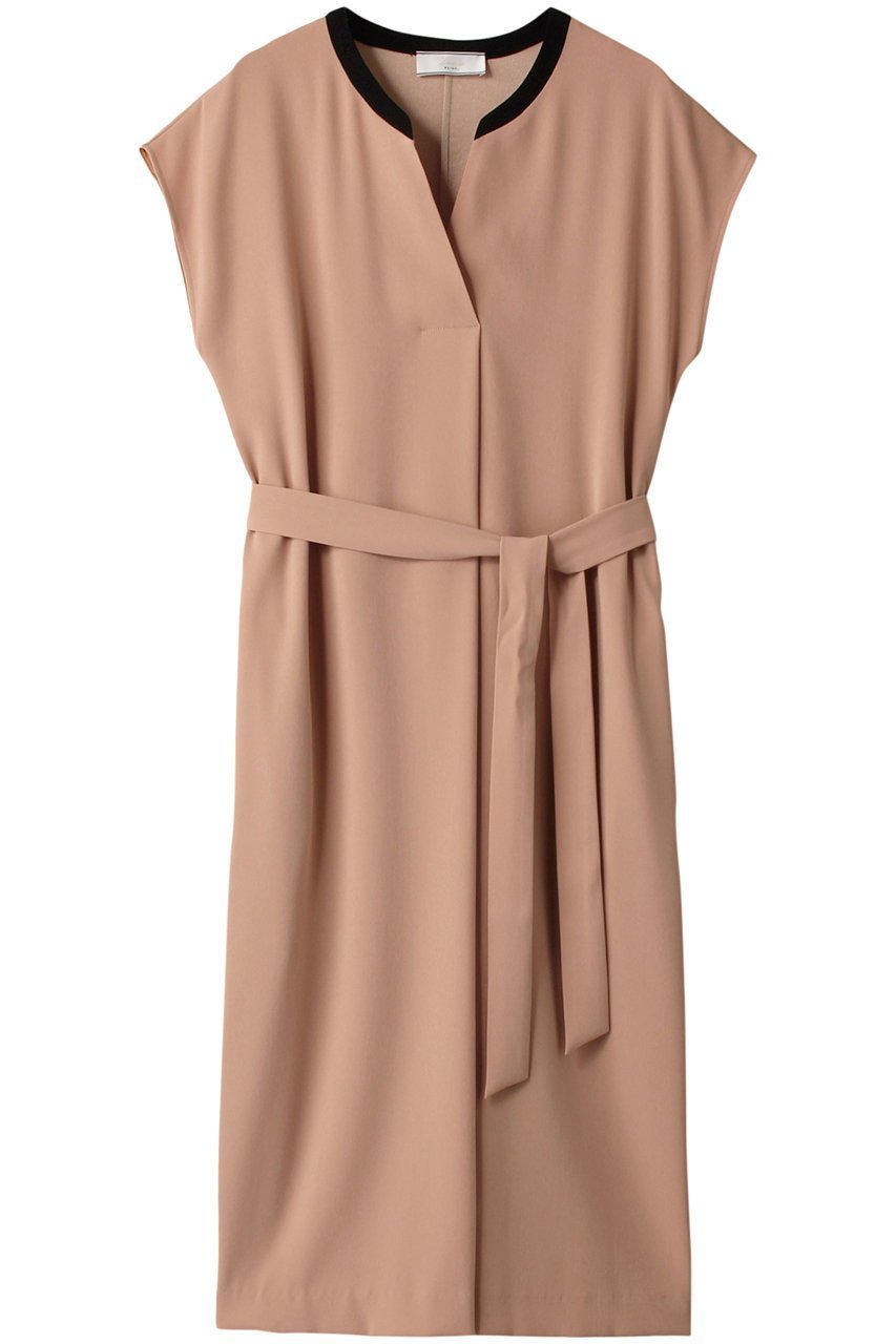 【ベイジ,/BEIGE,】のCINDY(シンディー)/Vネックワンピース インテリア・キッズ・メンズ・レディースファッション・服の通販 founy(ファニー) 　ファッション　Fashion　レディースファッション　Fashion for Women　ワンピース　Dresses　チュニック　Tunic Tops & Dresses　おすすめ　Recommended / Our Picks　ジャケット　Jacket, Outerwear　スリット　Slit, Slit Detail　セットアップ　Set-Up, Coordinated Outfit　チュニック　Tunic, Long Top　リボン　Ribbon, Bow　エレガント 上品　Elegant　再入荷　Restock / Back in Stock　定番　Standard, Basic Item　D.Nude×Black|ID: prp329100003419416 ipo3291000000032902439