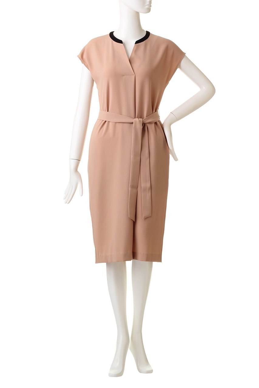 【ベイジ,/BEIGE,】のCINDY(シンディー)/Vネックワンピース 人気、トレンドファッション・服の通販 founy(ファニー) 　ファッション　Fashion　レディースファッション　Fashion for Women　ワンピース　Dresses　チュニック　Tunic Tops & Dresses　おすすめ　Recommended / Our Picks　ジャケット　Jacket, Outerwear　スリット　Slit, Slit Detail　セットアップ　Set-Up, Coordinated Outfit　チュニック　Tunic, Long Top　リボン　Ribbon, Bow　エレガント 上品　Elegant　再入荷　Restock / Back in Stock　定番　Standard, Basic Item　other-2|ID: prp329100003419416 ipo3291000000032902448