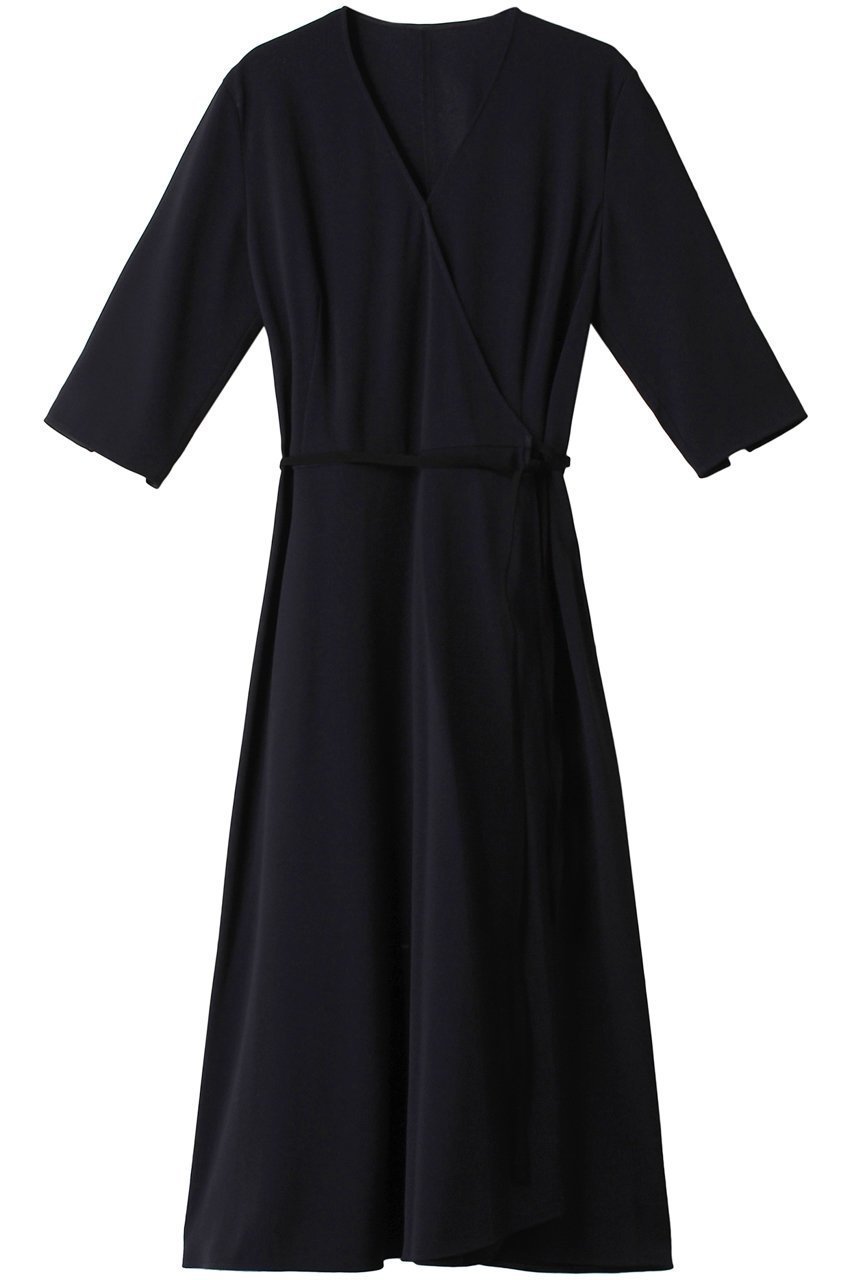 【ベイジ,/BEIGE,】のCINDY(シンディー)/カシュクールワンピース インテリア・キッズ・メンズ・レディースファッション・服の通販 founy(ファニー) 　ファッション　Fashion　レディースファッション　Fashion for Women　ワンピース　Dresses　チュニック　Tunic Tops & Dresses　ジャケット　Jacket, Outerwear　チュニック　Tunic, Long Top　フィット　Fit, Slim Fit　フレア　Flare, Flared　ラップ　Wrap, Wrap Design　リボン　Ribbon, Bow　ロング　Long, Long-Length　エレガント 上品　Elegant　定番　Standard, Basic Item　Navy×Black|ID: prp329100003419417 ipo3291000000036672596