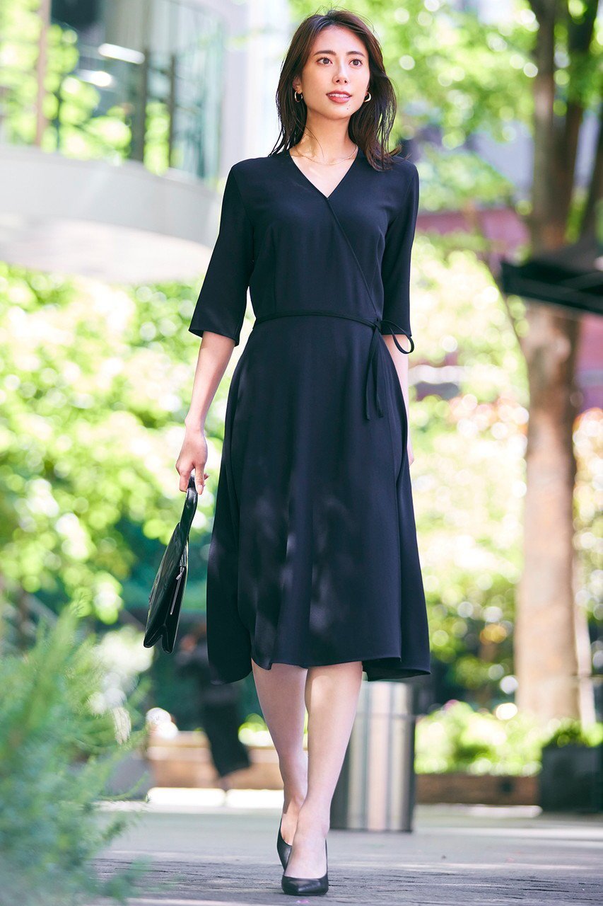 【ベイジ,/BEIGE,】のCINDY(シンディー)/カシュクールワンピース 人気、トレンドファッション・服の通販 founy(ファニー) 　ファッション　Fashion　レディースファッション　Fashion for Women　ワンピース　Dresses　チュニック　Tunic Tops & Dresses　ジャケット　Jacket, Outerwear　チュニック　Tunic, Long Top　フィット　Fit, Slim Fit　フレア　Flare, Flared　ラップ　Wrap, Wrap Design　リボン　Ribbon, Bow　ロング　Long, Long-Length　エレガント 上品　Elegant　定番　Standard, Basic Item　other-6|ID: prp329100003419417 ipo3291000000036672605