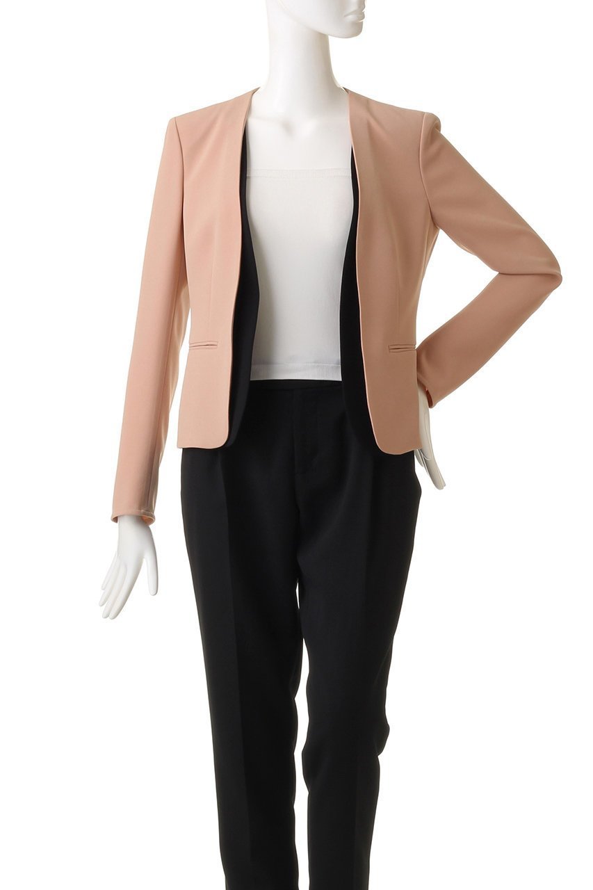 【ベイジ,/BEIGE,】のCINDY(シンディー)/ノーカラージャケット 人気、トレンドファッション・服の通販 founy(ファニー) 　ファッション　Fashion　レディースファッション　WOMEN　アウター　Coat Outerwear　ジャケット　Jackets　ノーカラージャケット　No Collar Leather Jackets　ジャケット　Jacket　ストレッチ　Stretch　パイピング　Piping　エレガント 上品　Elegant　定番　Standard　other-2|ID: prp329100003419419 ipo3291000000031405026
