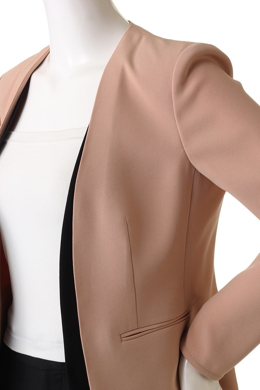 【ベイジ,/BEIGE,】のCINDY(シンディー)/ノーカラージャケット 人気、トレンドファッション・服の通販 founy(ファニー) 　ファッション　Fashion　レディースファッション　WOMEN　アウター　Coat Outerwear　ジャケット　Jackets　ノーカラージャケット　No Collar Leather Jackets　ジャケット　Jacket　ストレッチ　Stretch　パイピング　Piping　エレガント 上品　Elegant　定番　Standard　other-5|ID: prp329100003419419 ipo3291000000031405032