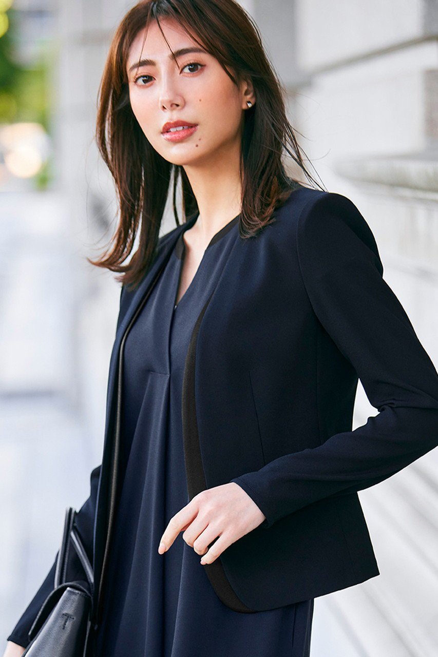 【ベイジ,/BEIGE,】のCINDY(シンディー)/ノーカラージャケット 人気、トレンドファッション・服の通販 founy(ファニー) 　ファッション　Fashion　レディースファッション　WOMEN　アウター　Coat Outerwear　ジャケット　Jackets　ノーカラージャケット　No Collar Leather Jackets　ジャケット　Jacket　ストレッチ　Stretch　パイピング　Piping　エレガント 上品　Elegant　定番　Standard　other-8|ID: prp329100003419419 ipo3291000000031405038