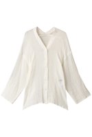 【エリオポール/heliopole】のCRUNCHY LINEN Vネックシャツ 人気、トレンドファッション・服の通販 founy(ファニー) ファッション Fashion レディースファッション Fashion for Women トップス・カットソー Cut & Sew Tops シャツ・ブラウス・オフィスカジュアル Elegant Blouses & Button-Ups Vネックトップス V-Neck Tops / V-Cut Neckline Shirts シアー Sheer, See-Through スリーブ Sleeve, Long Sleeve / Short Sleeve トレンド Trend, Trending Now リネン Linen, Linen Fabric ロング Long, Long-Length |ID:prp329100003422201