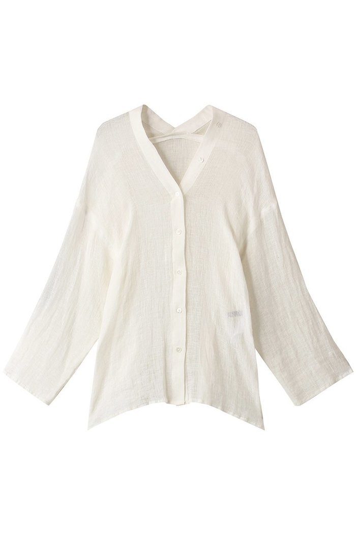 【エリオポール/heliopole】のCRUNCHY LINEN Vネックシャツ インテリア・キッズ・メンズ・レディースファッション・服の通販 founy(ファニー) https://founy.com/ ファッション Fashion レディースファッション Fashion for Women トップス・カットソー Cut & Sew Tops シャツ・ブラウス・オフィスカジュアル Elegant Blouses & Button-Ups Vネックトップス V-Neck Tops / V-Cut Neckline Shirts シアー Sheer, See-Through スリーブ Sleeve, Long Sleeve / Short Sleeve トレンド Trend, Trending Now リネン Linen, Linen Fabric ロング Long, Long-Length |ID: prp329100003422201 ipo3291000000036842814