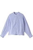 【エリオポール/heliopole】のリネンショートシャツ 人気、トレンドファッション・服の通販 founy(ファニー) ファッション Fashion レディースファッション Fashion for Women トップス・カットソー Cut & Sew Tops シャツ・ブラウス・オフィスカジュアル Elegant Blouses & Button-Ups ショート Short, Short Length シンプル Simple, Minimal スリーブ Sleeve, Long Sleeve / Short Sleeve トレンド Trend, Trending Now リネン Linen, Linen Fabric thumbnail ブルー|ID: prp329100003422226 ipo3291000000035824058