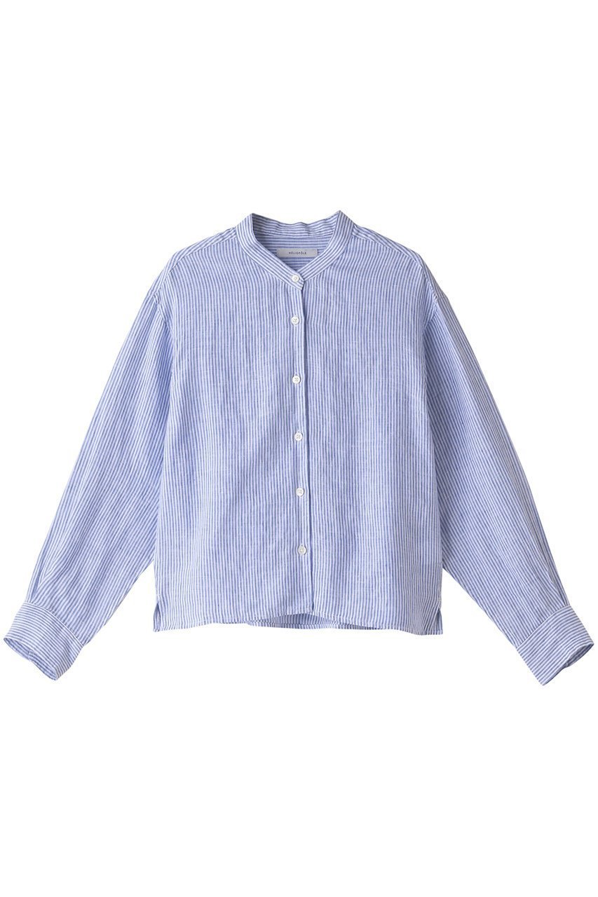 【エリオポール/heliopole】のリネンショートシャツ インテリア・キッズ・メンズ・レディースファッション・服の通販 founy(ファニー) ファッション Fashion レディースファッション Fashion for Women トップス・カットソー Cut & Sew Tops シャツ・ブラウス・オフィスカジュアル Elegant Blouses & Button-Ups ショート Short, Short Length シンプル Simple, Minimal スリーブ Sleeve, Long Sleeve / Short Sleeve トレンド Trend, Trending Now リネン Linen, Linen Fabric ブルー|ID: prp329100003422226 ipo3291000000035824058