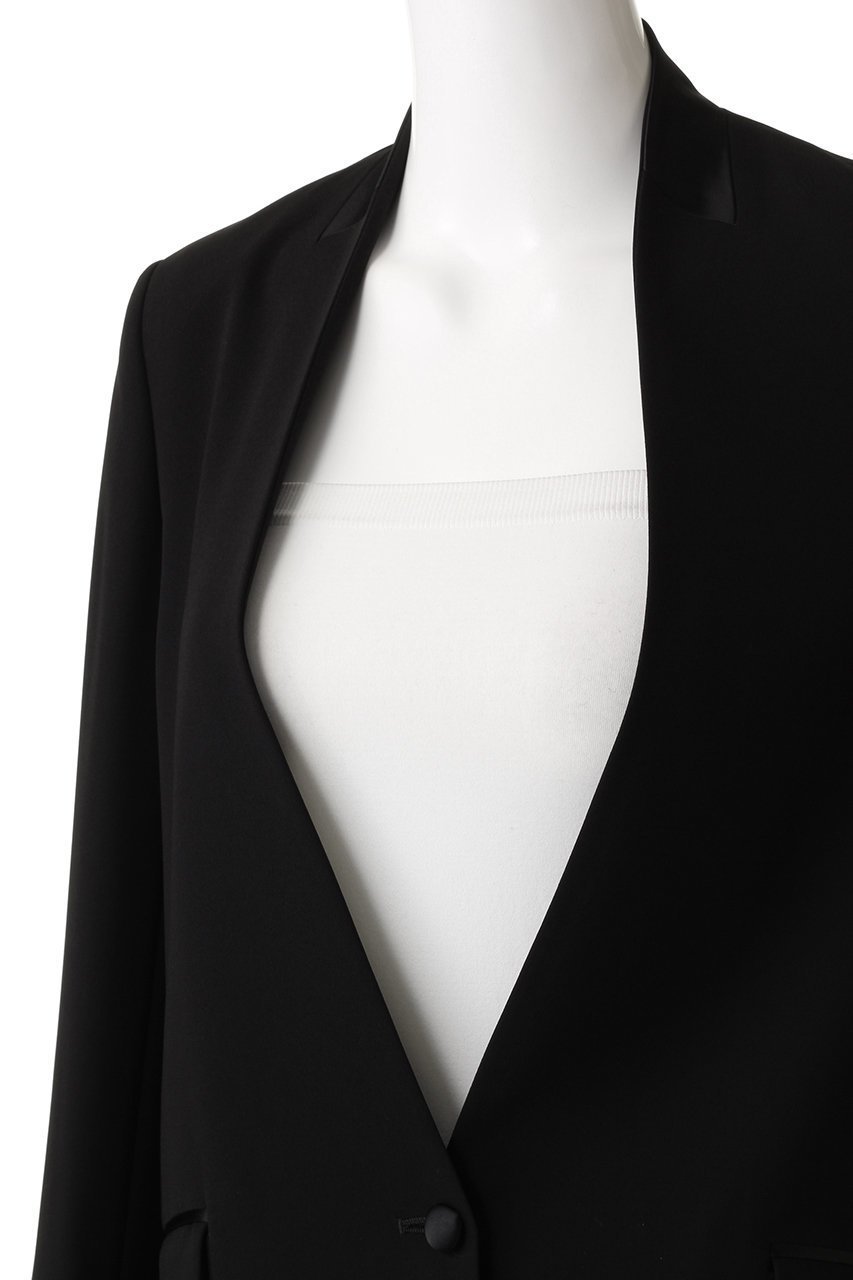 【コルピエロ/Col Pierrot】のブラックシングルジャケット 人気、トレンドファッション・服の通販 founy(ファニー) 　ファッション　Fashion　レディースファッション　WOMEN　アウター　Coat Outerwear　ジャケット　Jackets　インナー　Inner　サテン　Satin　シンプル　Simple　ジャケット　Jacket　ジョーゼット　Georgette　ビジネス 仕事 通勤　Business　other-5|ID: prp329100003422236 ipo3291000000031404825