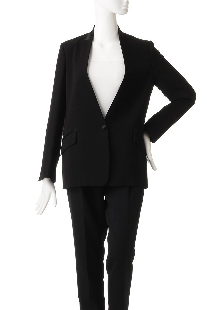 【コルピエロ/Col Pierrot】のブラックシングルジャケット 人気、トレンドファッション・服の通販 founy(ファニー) 　ファッション　Fashion　レディースファッション　Fashion for Women　アウター　Coat / Outerwear Collection　レディースジャケット・軽アウター　Jackets　インナー　Innerwear　サテン　Satin, Glossy Fabric　シンプル　Simple, Minimal　ジャケット　Jacket, Outerwear　ジョーゼット　Georgette, Semi-Sheer Fabric　ビジネス 仕事 通勤　Business / Work / Commuting　other-2|ID: prp329100003422236 ipo3291000000036654903