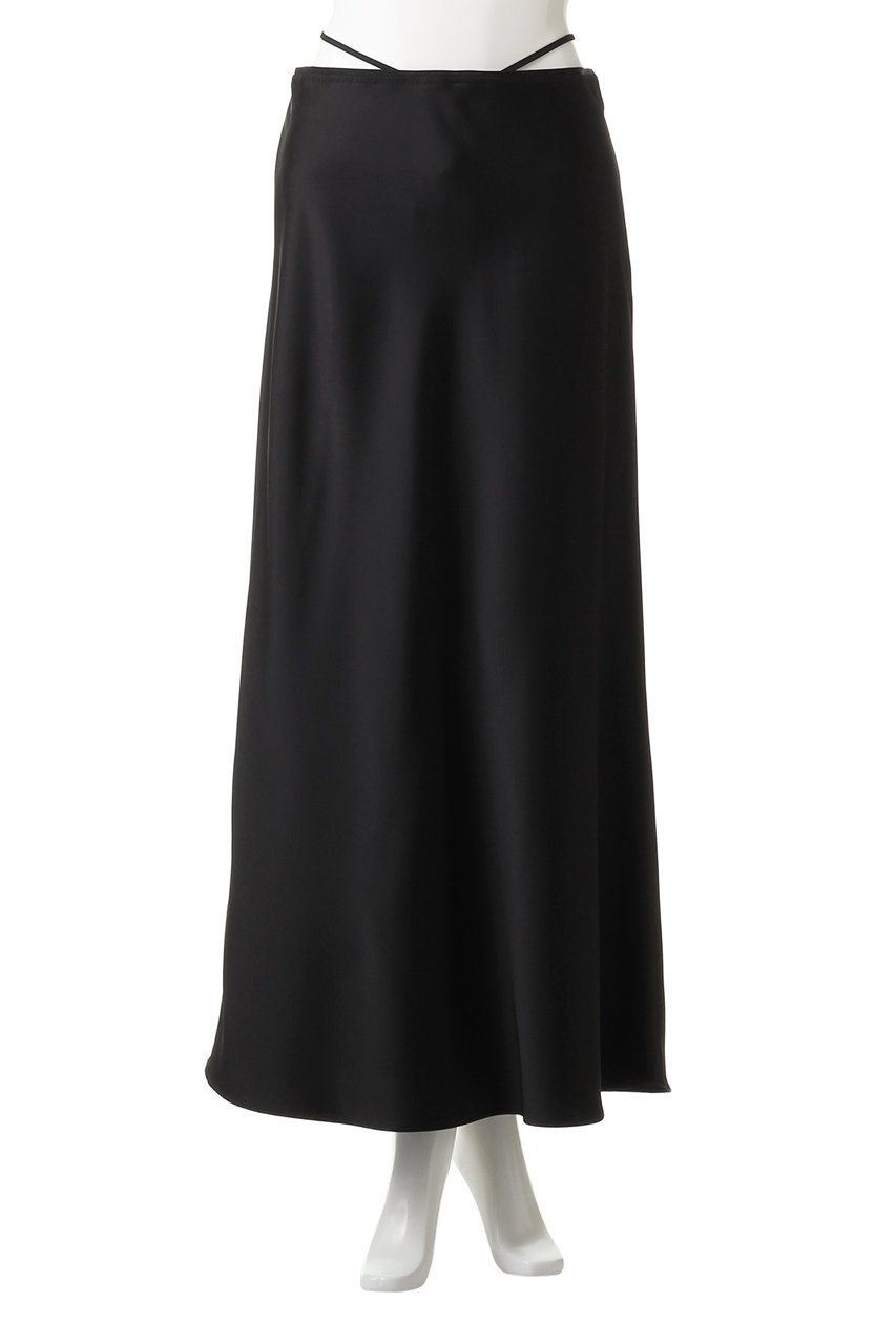 【クラネ/CLANE】のLOW WAIST SATIN SKIRT スカート 人気、トレンドファッション・服の通販 founy(ファニー) 　ファッション　Fashion　レディースファッション　Fashion for Women　スカート　Skirts　ロングスカート　Long Skirts / Maxi & Midi Skirts　サテン　Satin, Glossy Fabric　フィット　Fit, Slim Fit　フレア　Flare, Flared　リボン　Ribbon, Bow　ロング　Long, Long-Length　エレガント 上品　Elegant　other-2|ID: prp329100003428157 ipo3291000000035814580